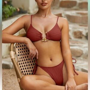 Bikini High - Cut, Two Piece Swimwear , Sexy, Ribbed Bikini, NEW Size 8